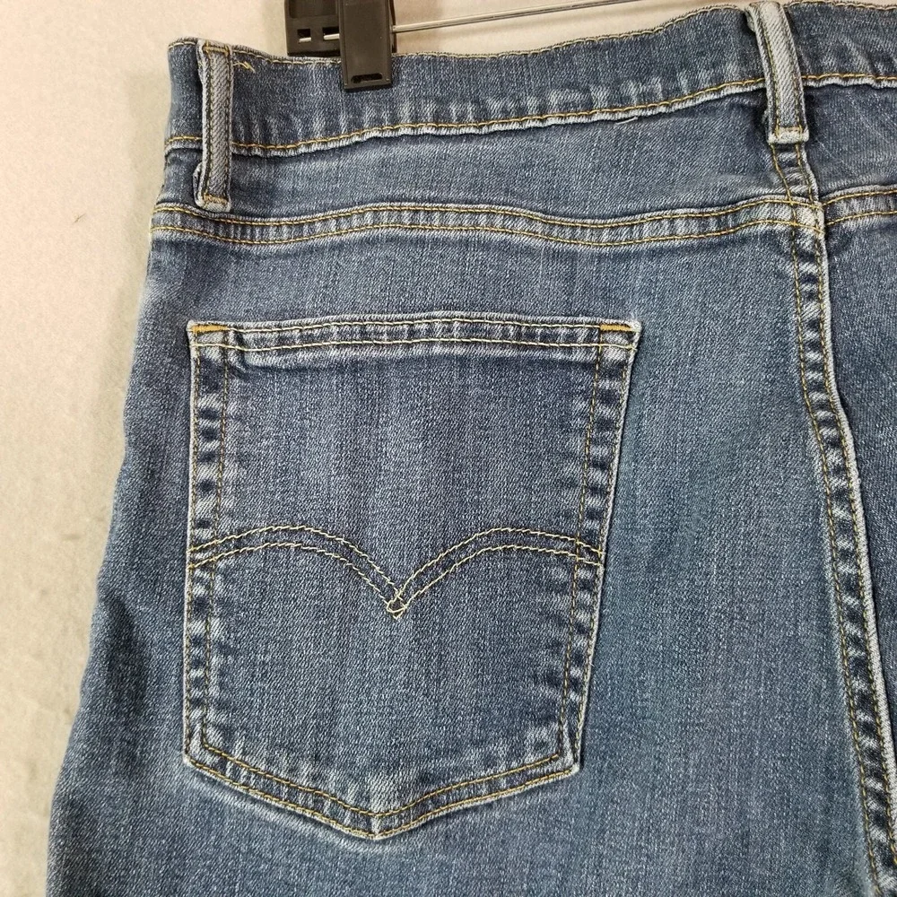 Levi's 514 jeans men's 36x32 slim straight blue Flex denim pants flawed trashed